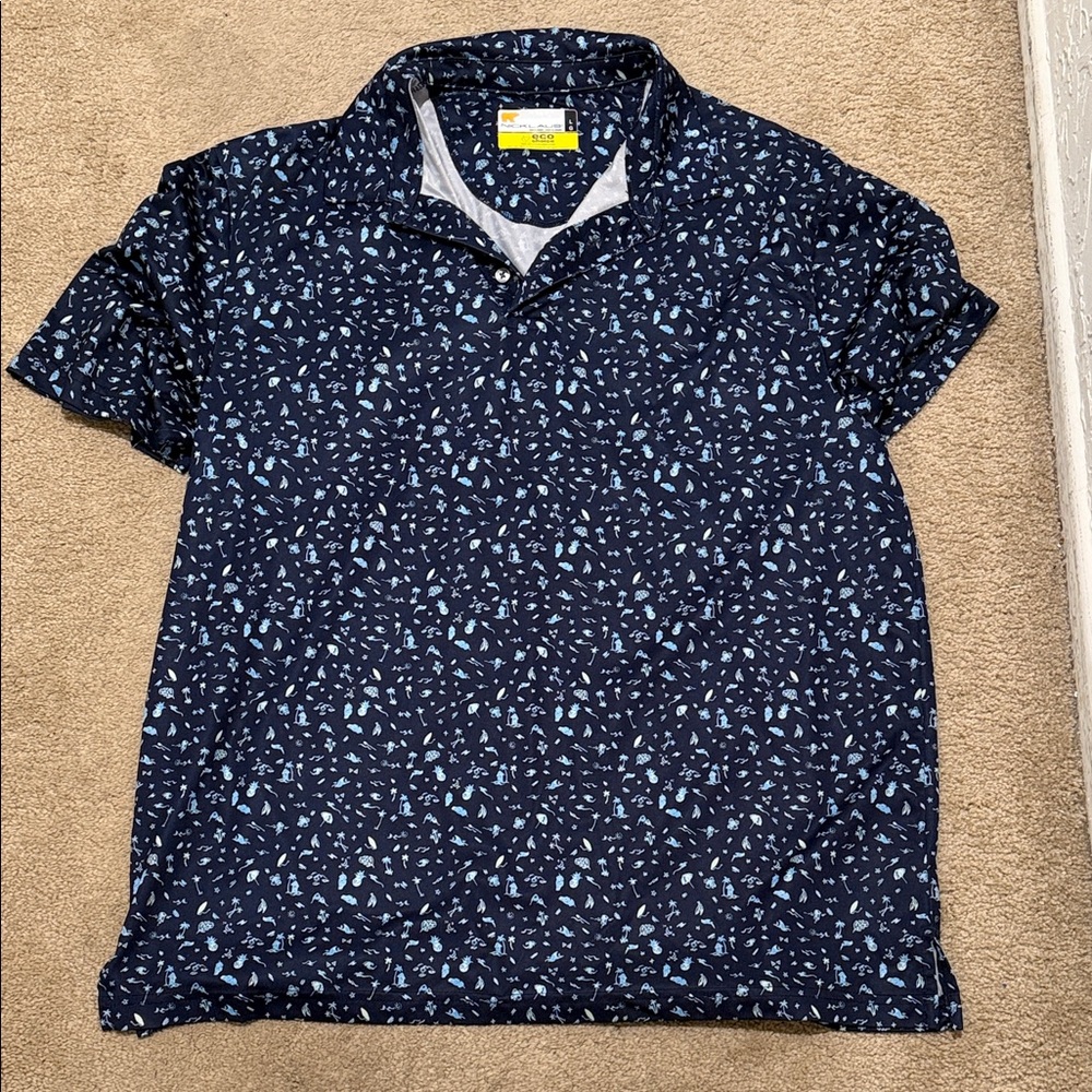 Men's Navy Blue Patterned Shirt